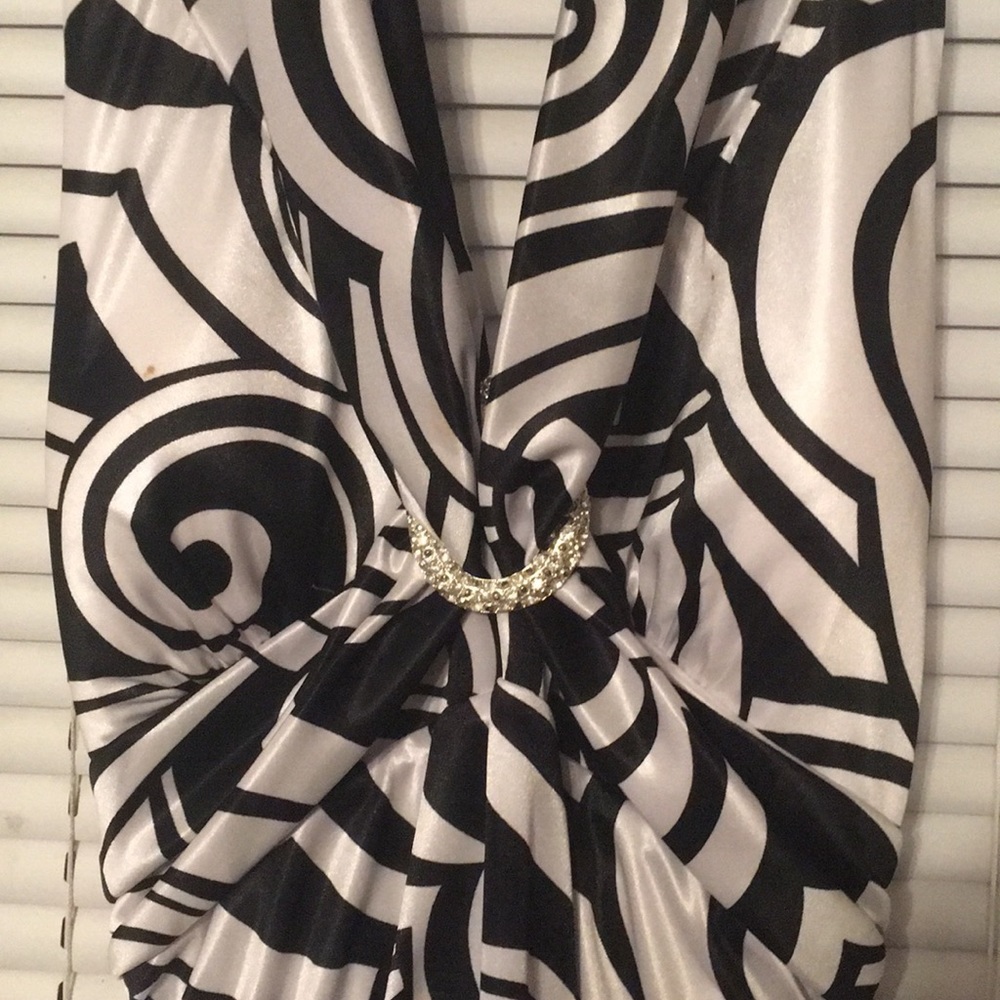 Black and white ball gown/formal dress/prom dress